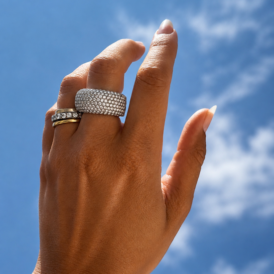 HAALE II Ring cover Silver Pave Size 7