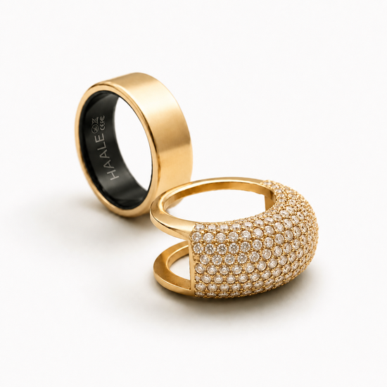 HAALE II Ring cover Gold Pave Size 7
