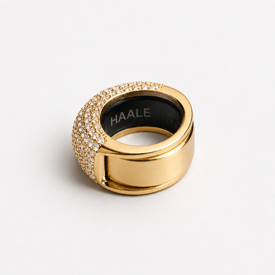 HAALE II Ring cover Gold Pave Size 7