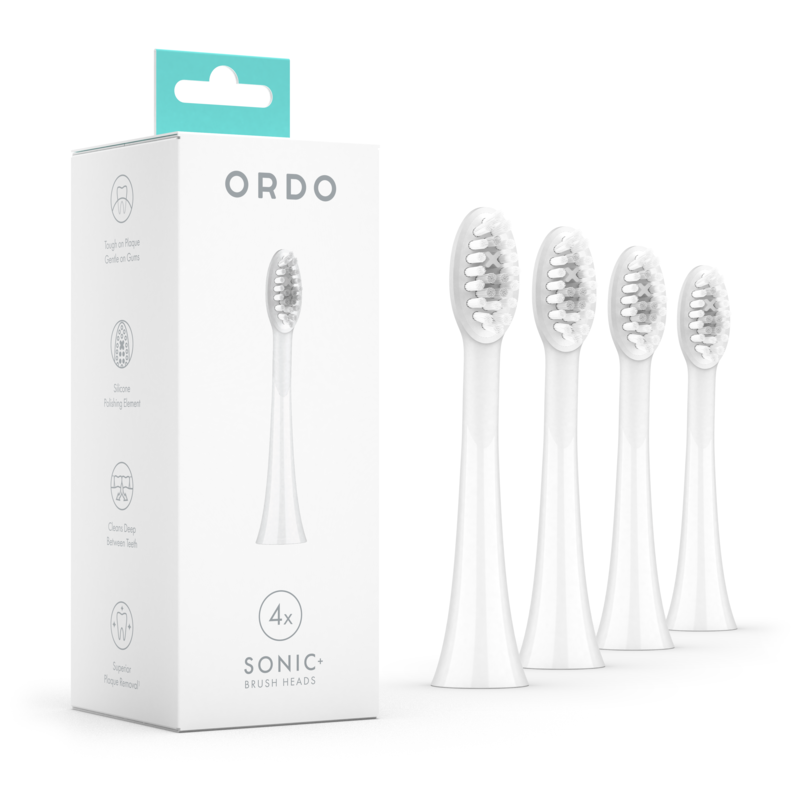 Ordo Sonic+ Brush Heads White Silver 4-pack