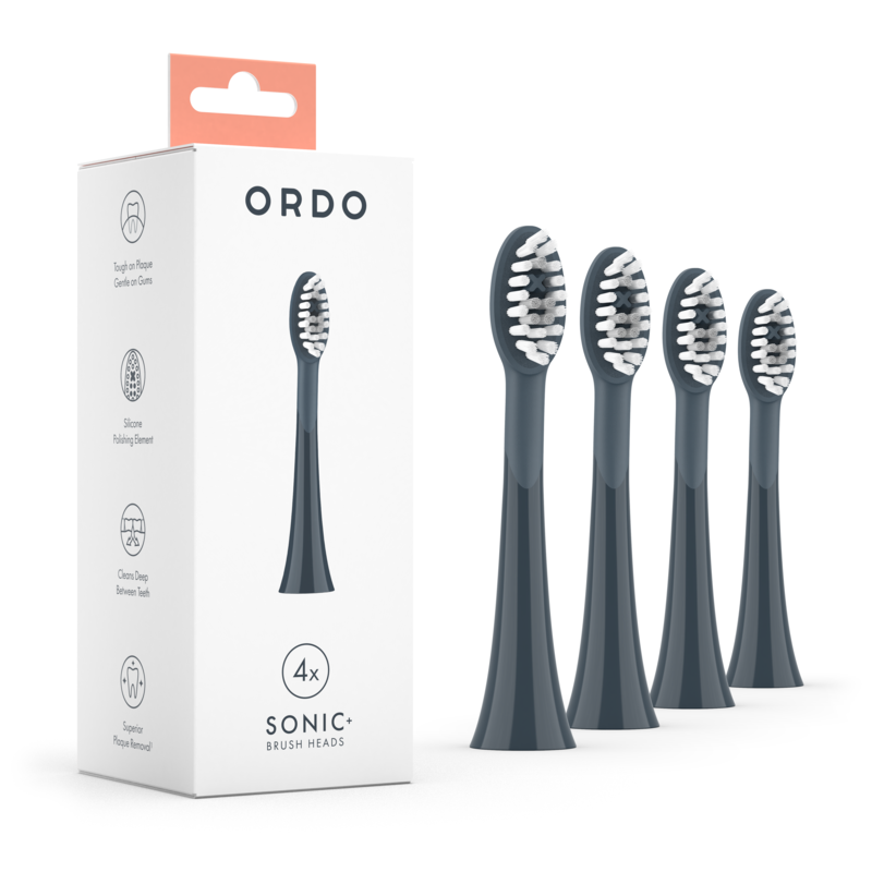 Ordo Sonic+ Brush Heads Charcoal Grey 4-pack