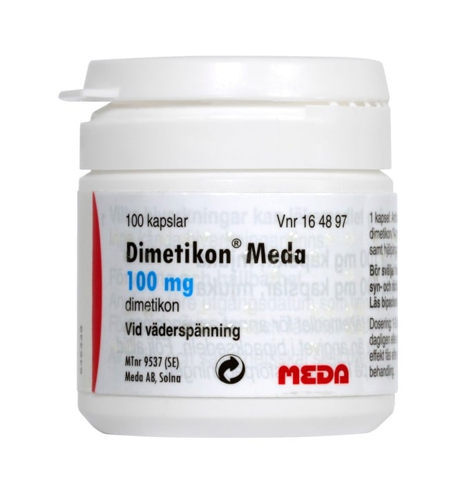 Dimetikon Meda, kapsel, mjuk 100 mg 100 st