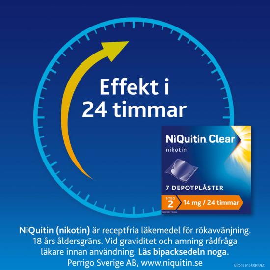 NiQuitin Clear 7 mg/24 timmar 14 styck Depotplåster