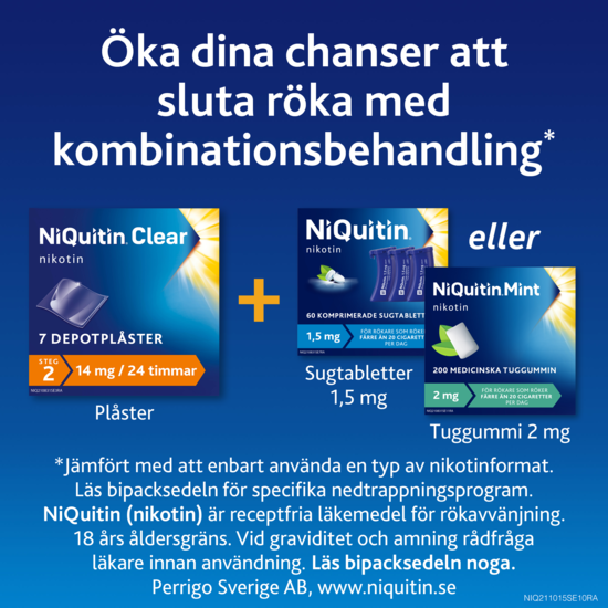 NiQuitin Clear 7 mg/24 timmar 14 styck Depotplåster