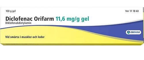 Diclofenac Orifarm, gel 11,6 mg/g 100 gr
