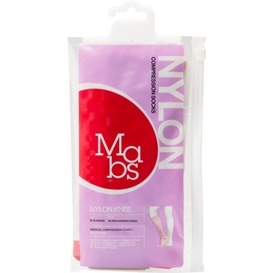 Mabs Nylon Knästrumpa Solbrun M
