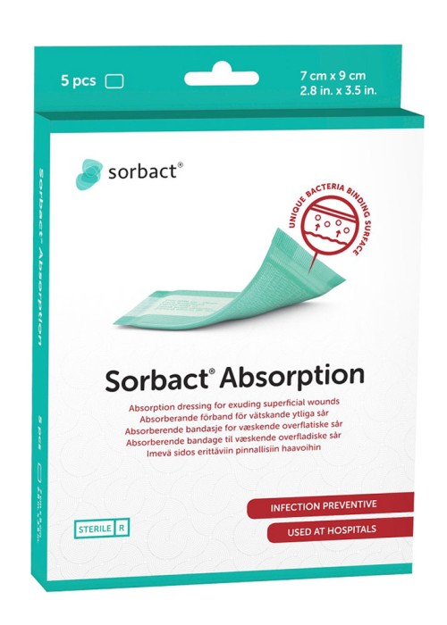 Sorbact Absorption absorberande förband 7x9 cm 5 st