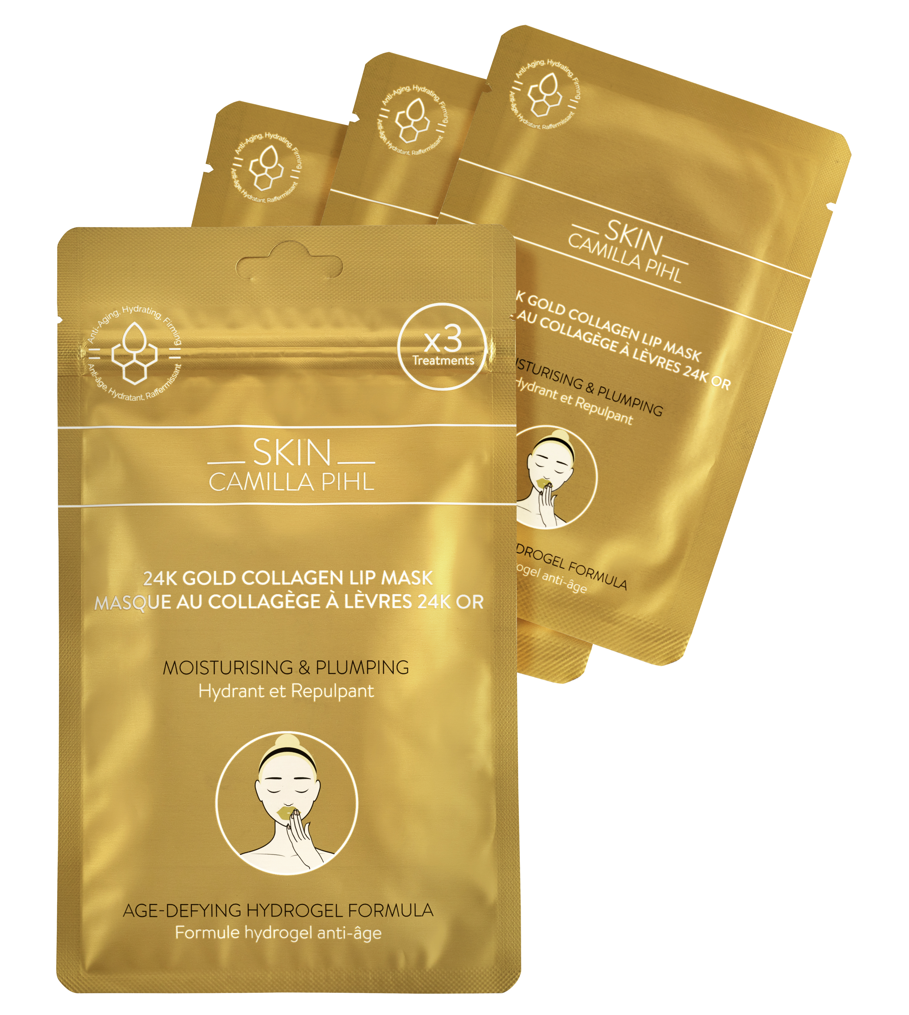 Skin Camilla Pihl 24 karat Gold Lip Mask 3-pack