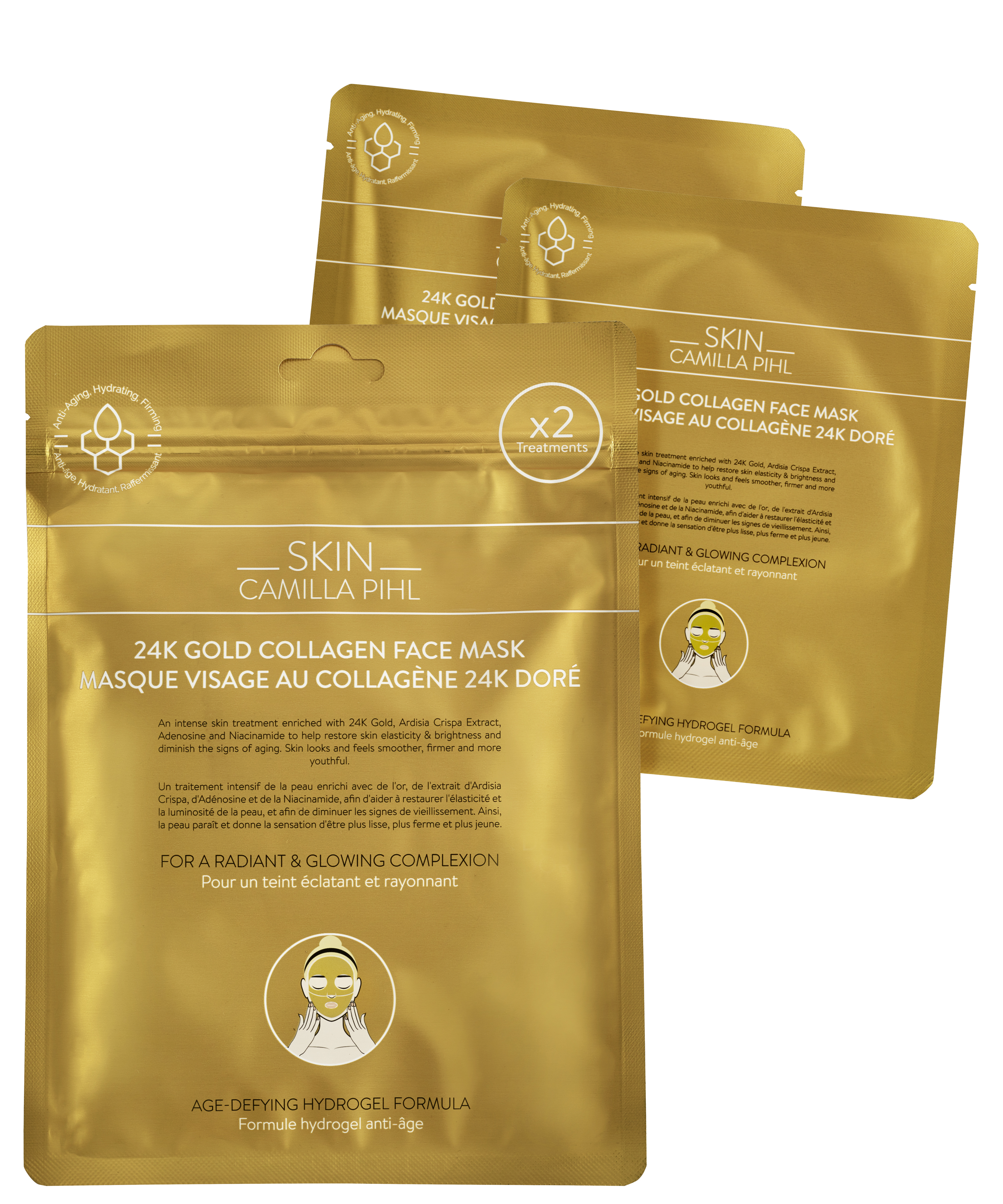 Skin Camilla Pihl 24 Karat Gold Face Mask 2-pack