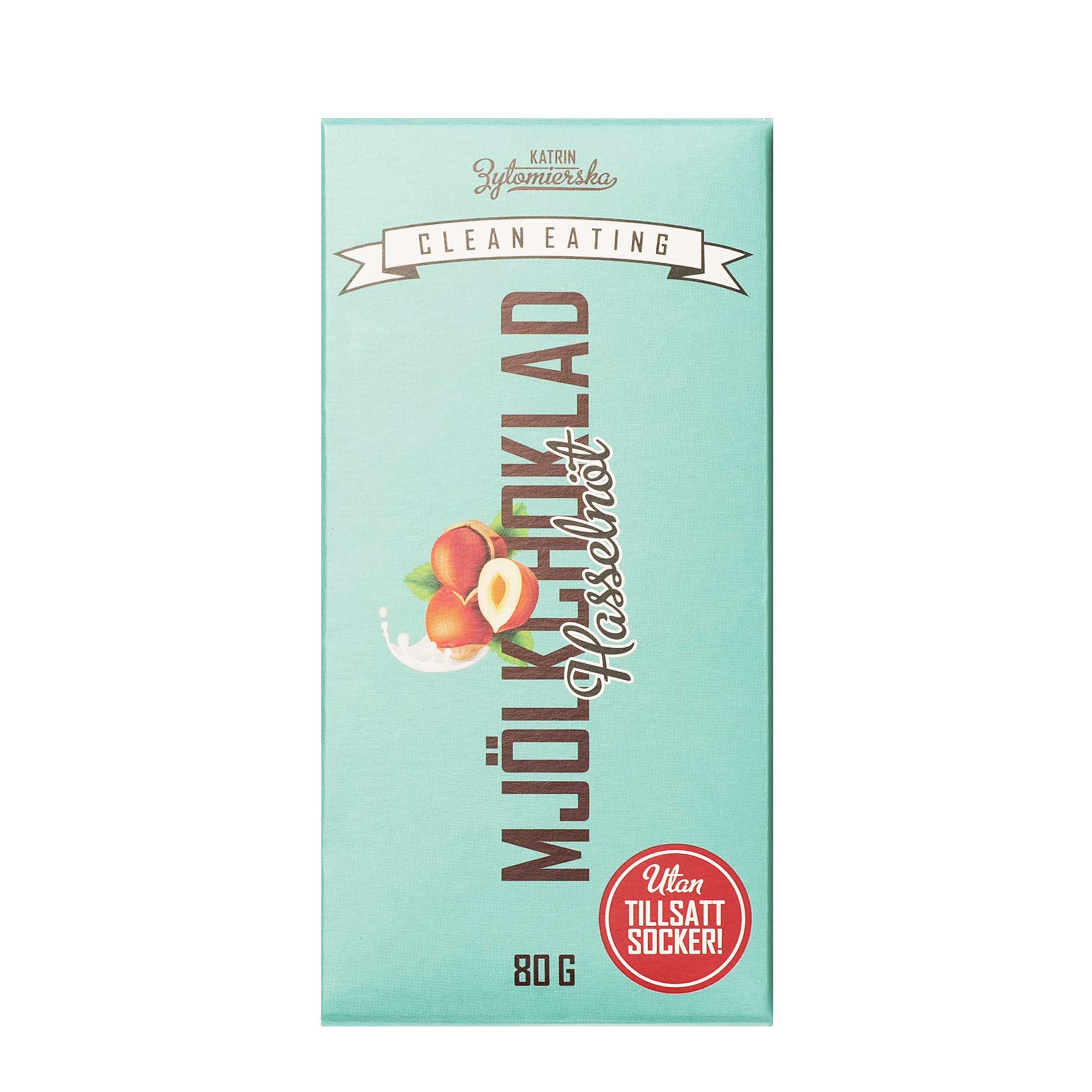 Clean Eating Mjölkchoklad med Hasselnöt 80 g