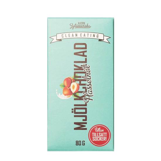 Clean Eating Mjölkchoklad med Hasselnöt 80 g