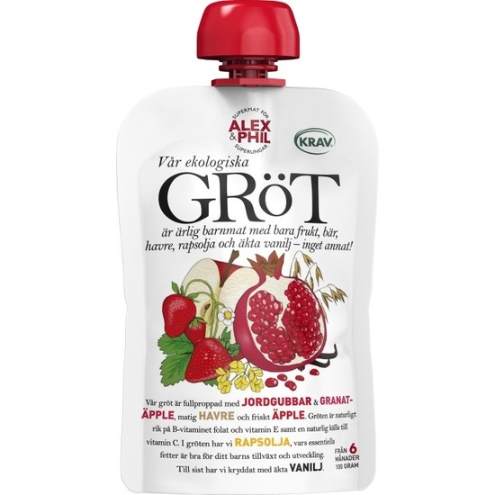 Alex&Phil gröt med jordgubb, granatäpple & vanilj 100 g