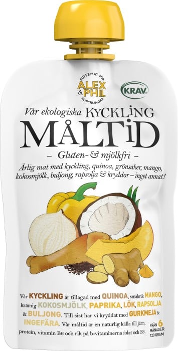 Alex&Phil måltid med kyckling, mango & kokos 120 g