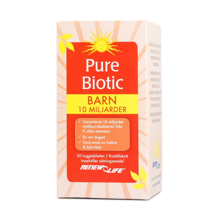 ReNew Life Pure Biotic Barn 30 tuggtabletter