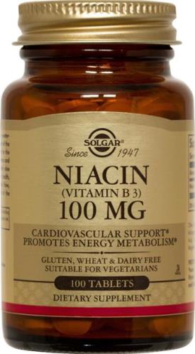 Solgar Niacin Vitamin B3 100 mg 100 tabletter