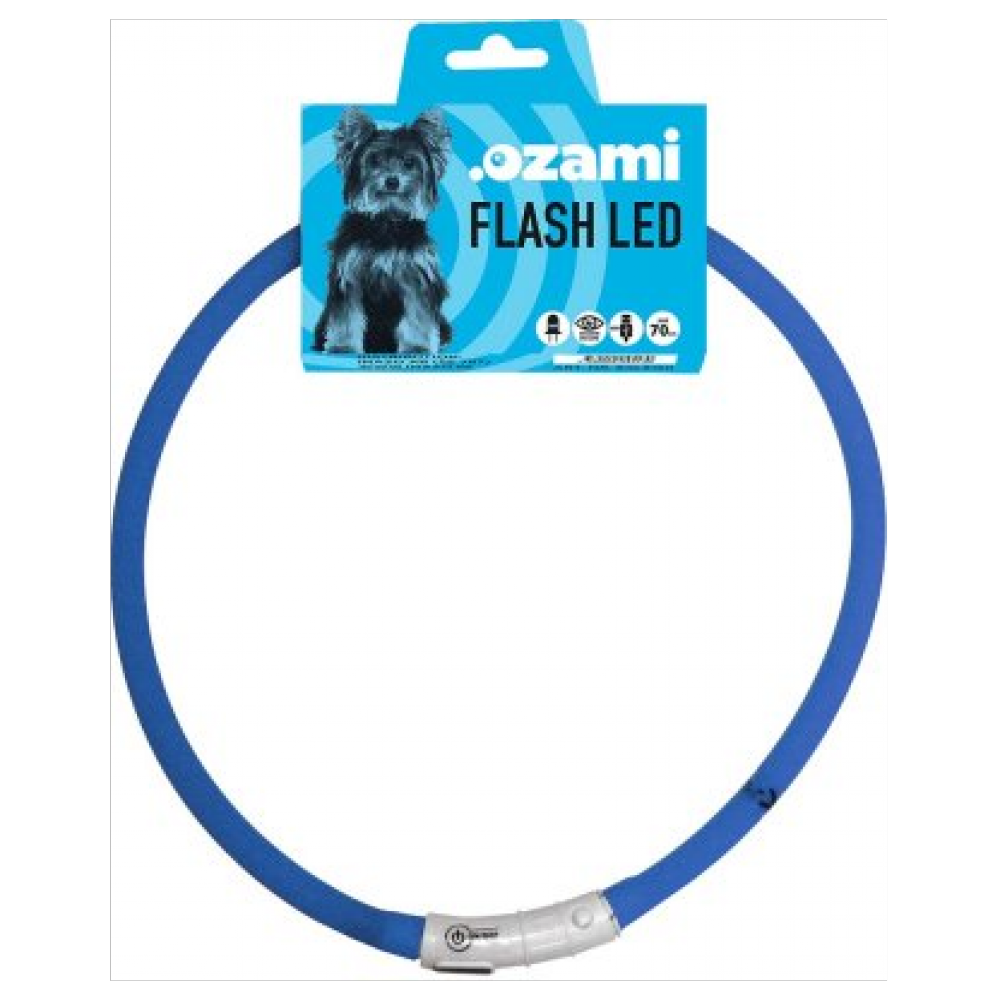 Ozami Flash Led hundhalsband blå 70 cm