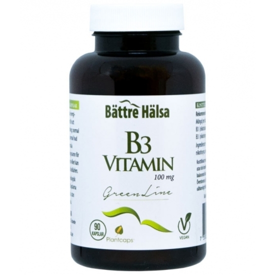 Bättre Hälsa B3 Vitamin Green Line 100 mg 90 kapslar