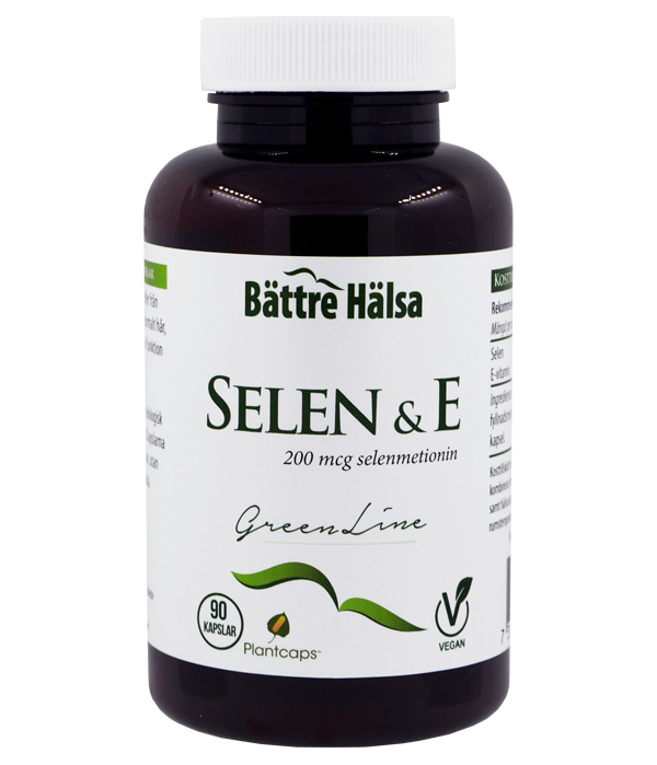 Bättre Hälsa Selen+E Green Line 200 mcg 90 kapslar