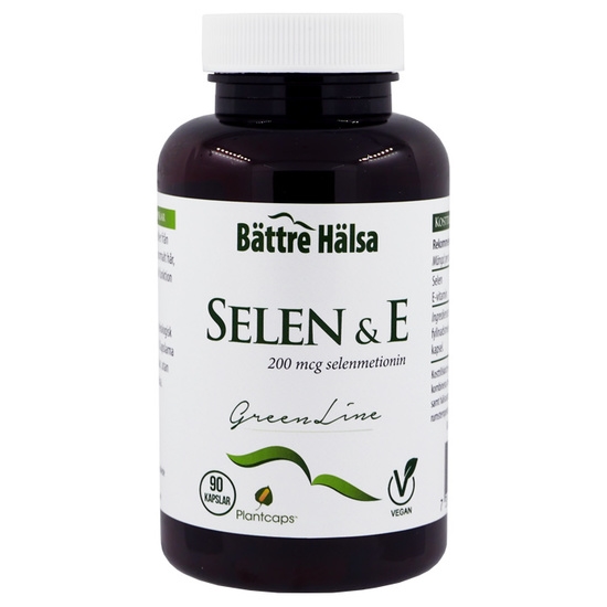 Bättre Hälsa Selen+E Green Line 200 mcg 90 kapslar