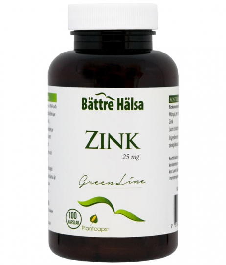 Bättre Hälsa Zink Green Line 25 mg 100 kapslar