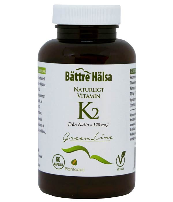 Bättre Hälsa K2-Vitamin Green Line 120 mcg 60 kapslar
