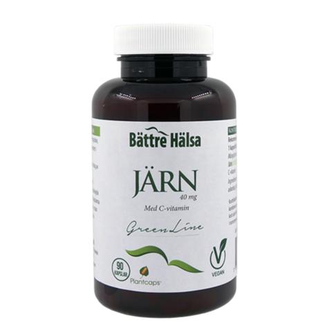 Bättre Hälsa Järn med C-vitamin Green Line 40 mg 90 kapslar