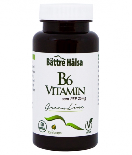 Bättre Hälsa B6-Vitamin Green Line 25 mg 60 kapslar