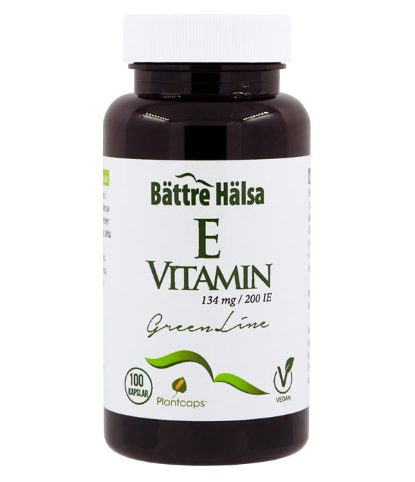 Bättre Hälsa E-Vitamin Green Line 134 mg/200 IE 100 kapslar