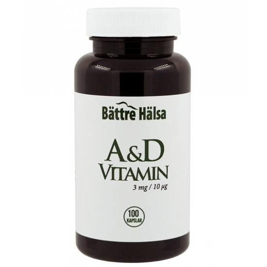 Bättre Hälsa A D-Vitamin 3 mg/10 µg 100 kapslar