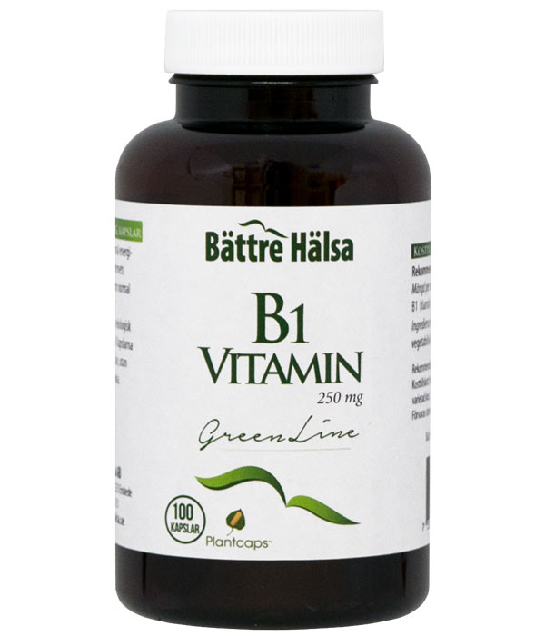 Bättre Hälsa B1-Vitamin Green Line 250 mg 100 kapslar