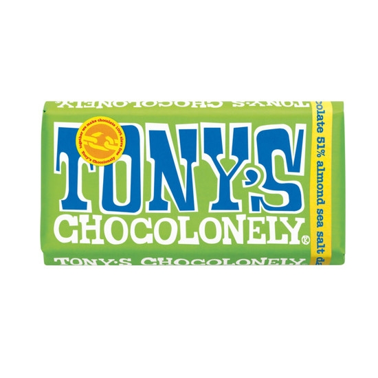 Tony's Chocolonely Dark Chocolate Almond Seasalt 180 g