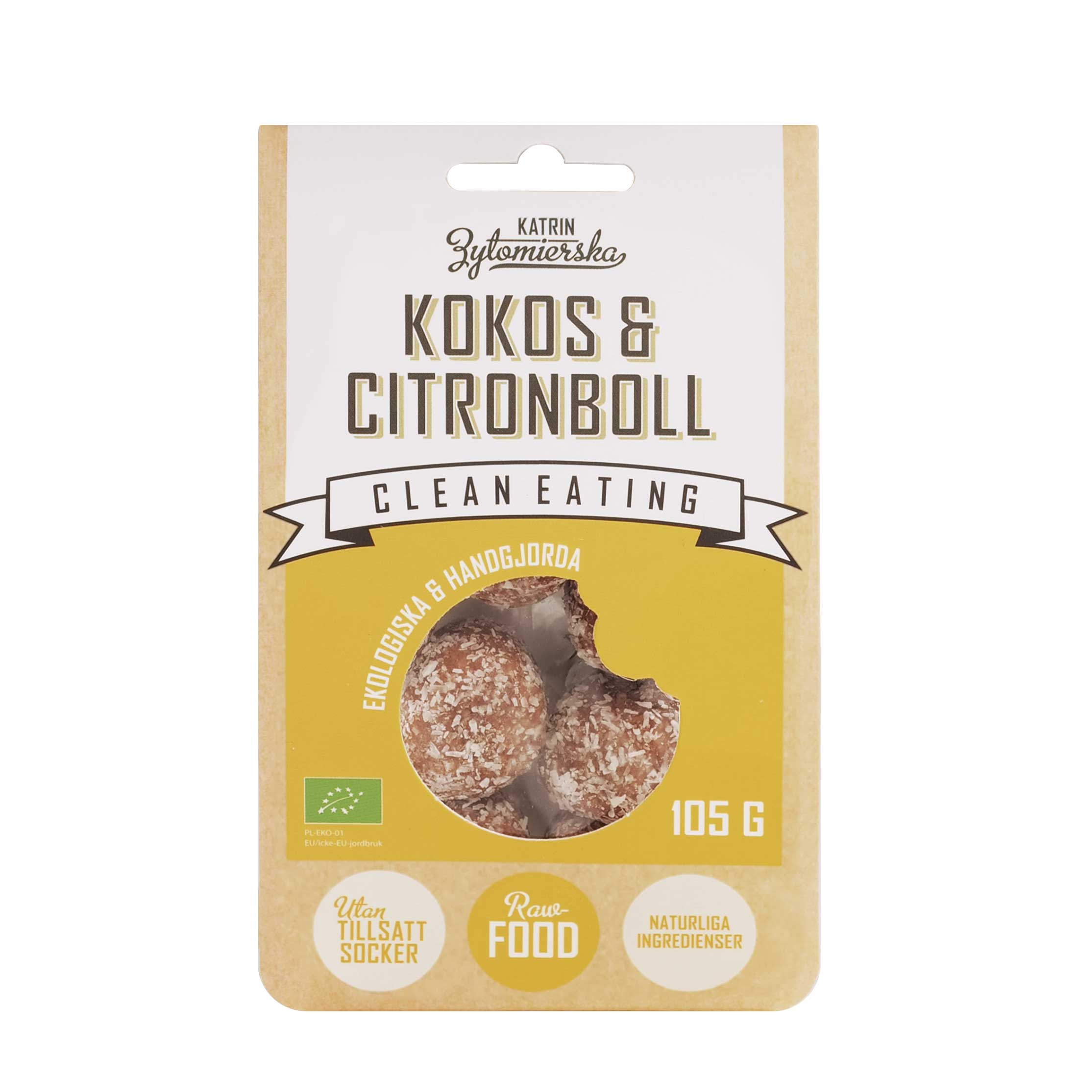 Clean Eating Kokos & Citronboll 105 g