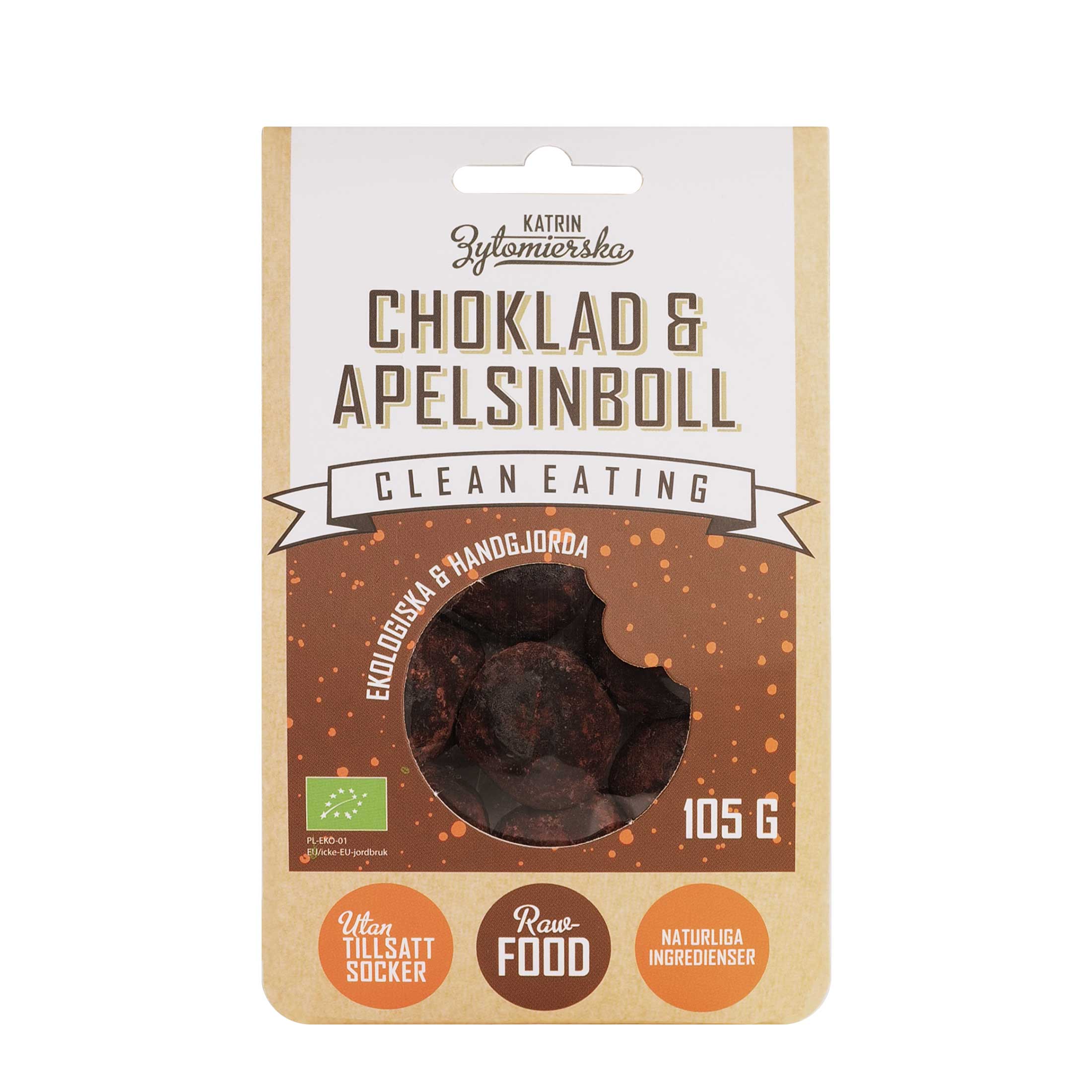 Clean Eating Choklad & Apelsinboll 105 g
