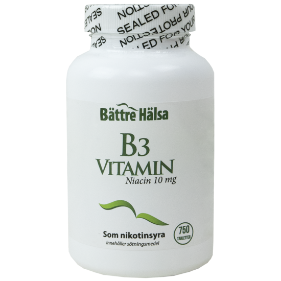 Bättre Hälsa B3 Niacin 10 mg 750 tabletter