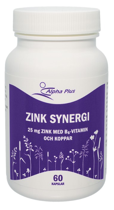 Alpha Plus Zink Synergi 25 mg 60 kapslar
