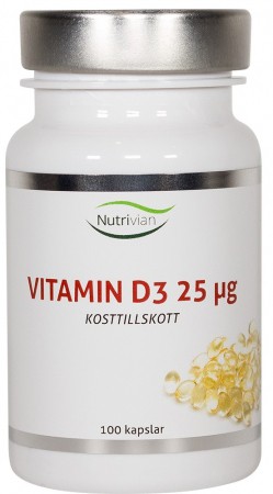 Nutrivian Vitamin D3 25 μg 100 kapslar