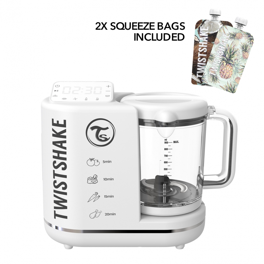 Twistshake 6-i-1 Barnmatsberedare Vit