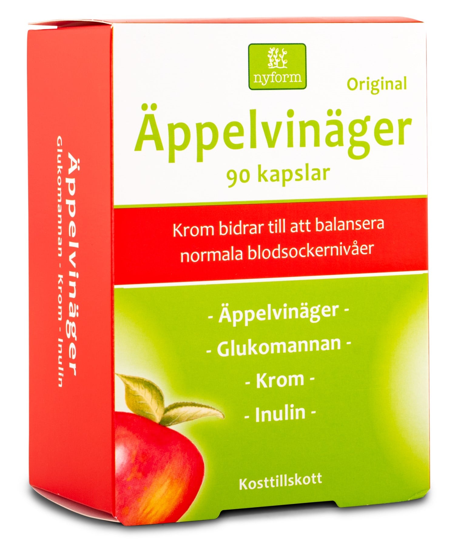 Nyform Äppelvinäger+Krom 90 kapslar