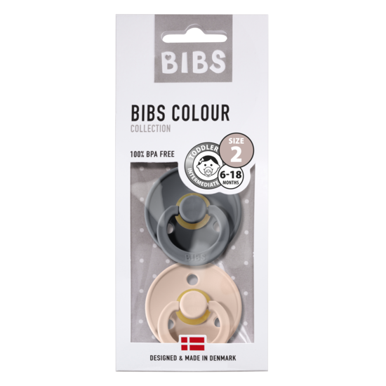 BIBS Colour Nappar Iron/Blush Strl. 2 (6-18 månader) 2-pack