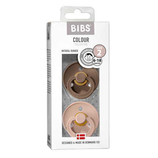 BIBS Colour Latex Size 2 Dark Oak/Blush 2-pack