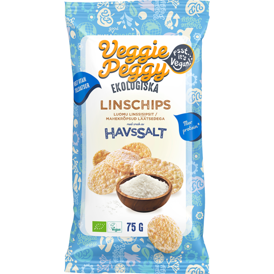 Veggie Peggy Linschips Havssalt 75 g