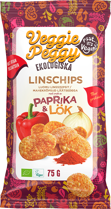 Veggie Peggy Linschips Paprika & Lök 75 g