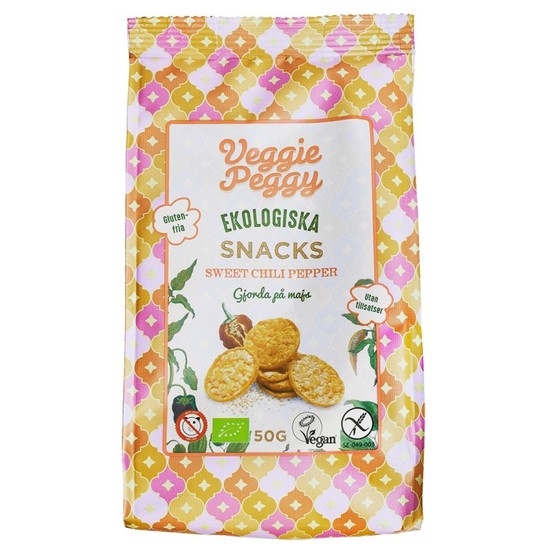 Veggie Peggy Majssnacks Sweet Chili Peppar 50 g