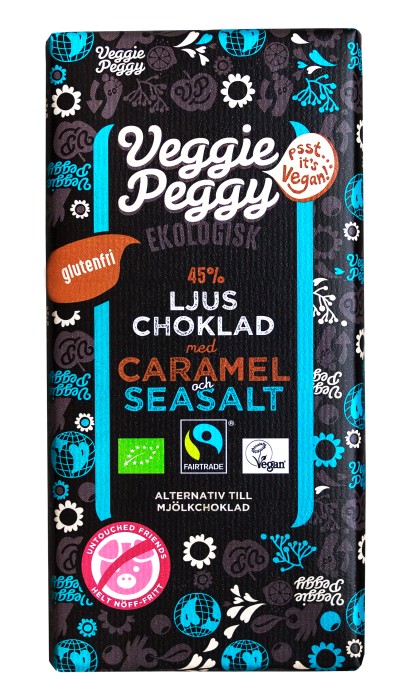 Veggie Peggy Ljus Choklad Karamell & Havssalt 85 g