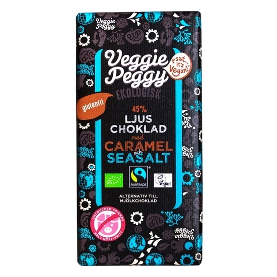 Veggie Peggy Ljus Choklad Karamell & Havssalt 85 g