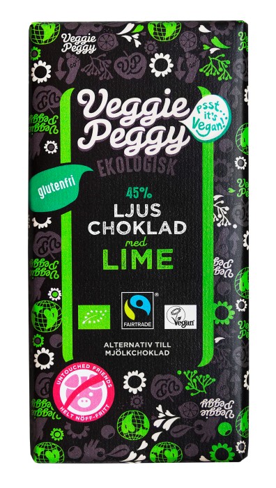 Veggie Peggy Ljus Choklad Lime 85 g