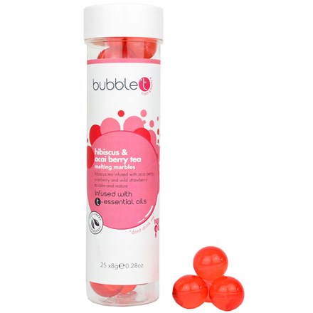 BubbleT Hibiscus & Acai Berry Tea Bath Pearls 25 x 4 g