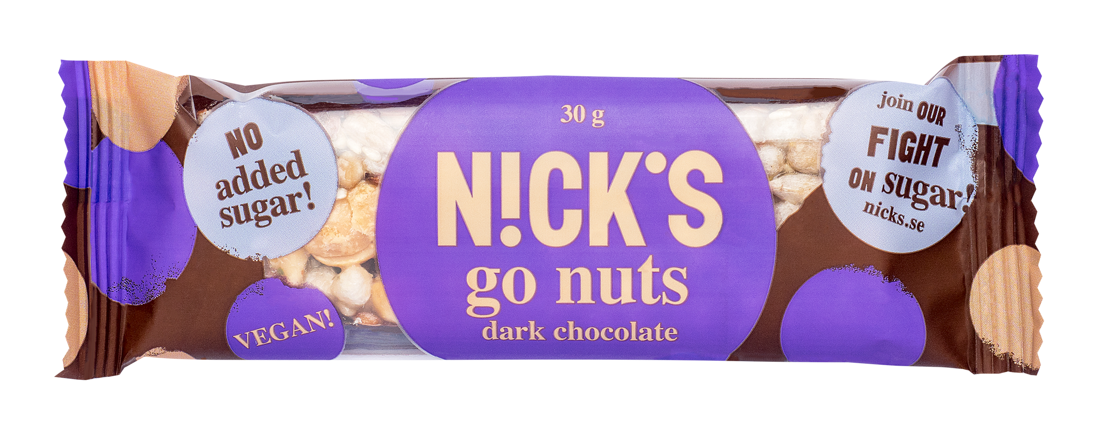 Nicks Go Nuts Dark Chocolate 30 g