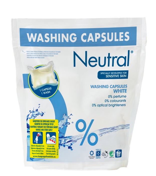 Neutral tvättkapslar White 22 st