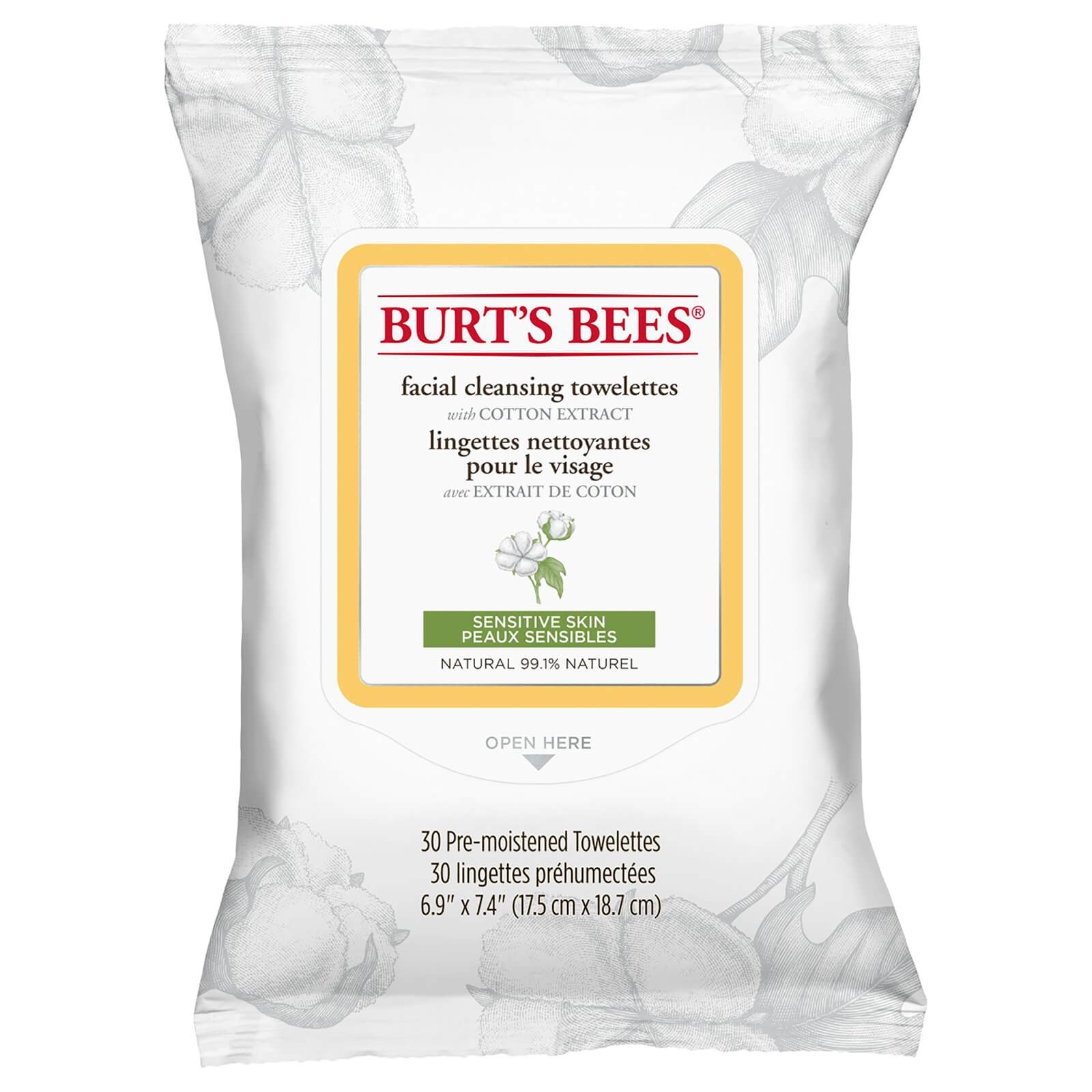 Burt's Bees Facial Cleansing Towelettes Sensitive